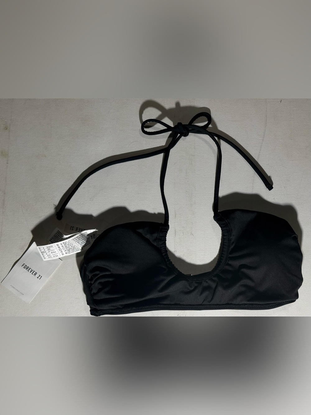 Forever 21 Black Halter One-Piece Swim Top
